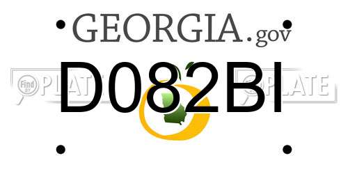 D082BI Georgia License Plate