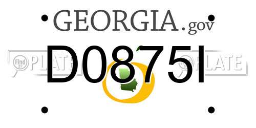 D0875I Georgia License Plate