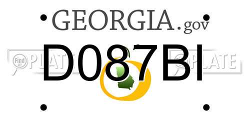 D087BI Georgia License Plate