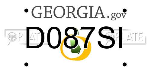 D087SI Georgia License Plate