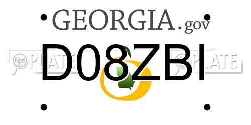 D08ZBI Georgia License Plate