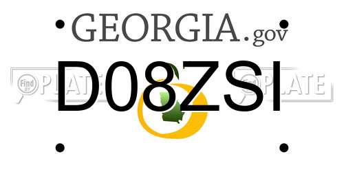 D08ZSI Georgia License Plate