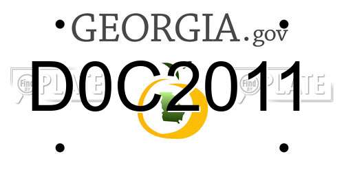 D0C2011 Georgia License Plate