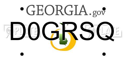 D0GRSQ Georgia License Plate
