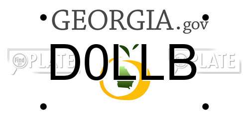 D0LLB Georgia License Plate