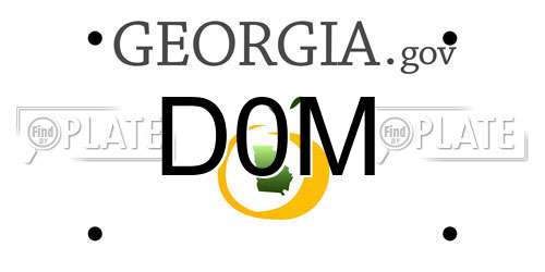 D0M Georgia License Plate