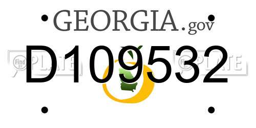 D109532 Georgia License Plate