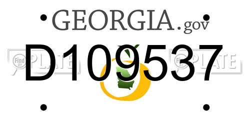 D109537 Georgia License Plate