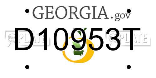 D10953T Georgia License Plate