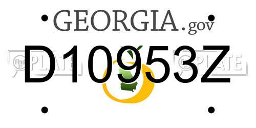 D10953Z Georgia License Plate