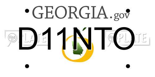 D11NTO Georgia License Plate