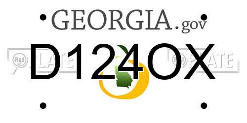 D124OX Georgia License Plate