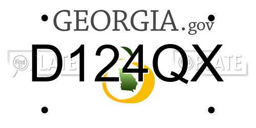 D124QX Georgia License Plate