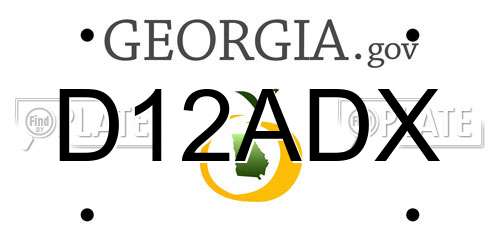 D12ADX Georgia License Plate
