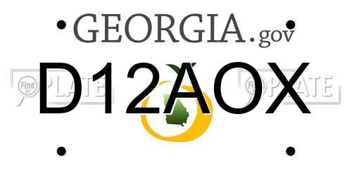 D12AOX Georgia License Plate