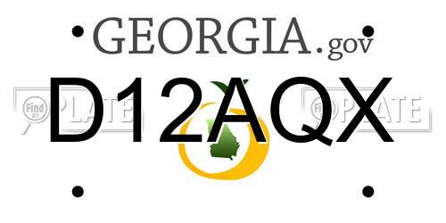 D12AQX Georgia License Plate