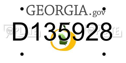 D135928 Georgia License Plate