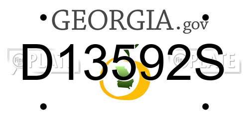 D13592S Georgia License Plate