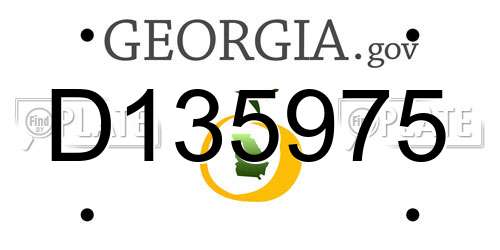 D135975 Georgia License Plate