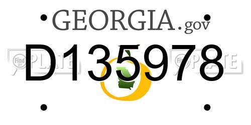 D135978 Georgia License Plate