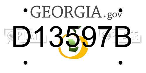 D13597B Georgia License Plate