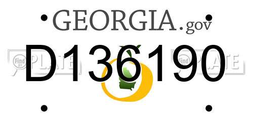 D136190 Georgia License Plate