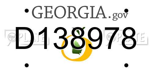 D138978 Georgia License Plate