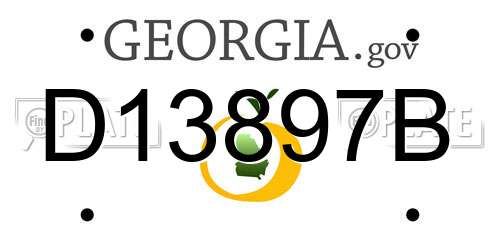 D13897B Georgia License Plate