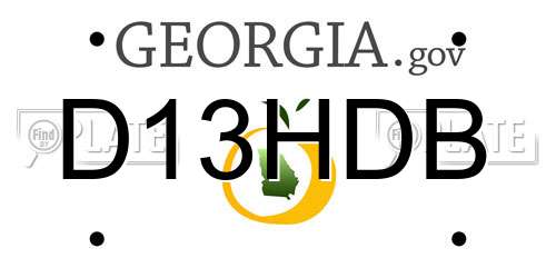 D13HDB Georgia License Plate