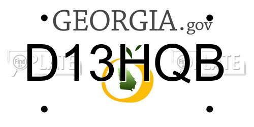 D13HQB Georgia License Plate