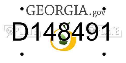 D148491 Georgia License Plate