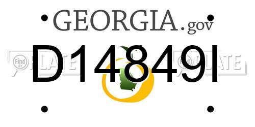 D14849I Georgia License Plate