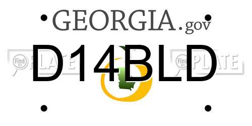 D14BLD Georgia License Plate