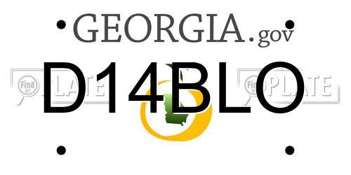 D14BLO Georgia License Plate