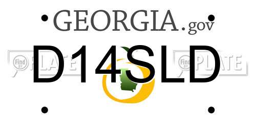 D14SLD Georgia License Plate