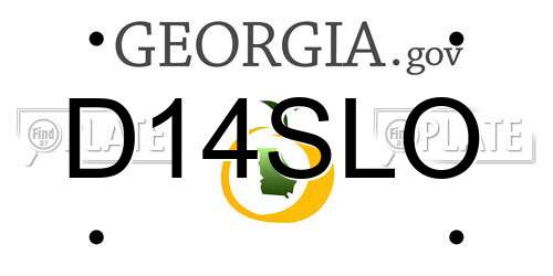D14SLO Georgia License Plate