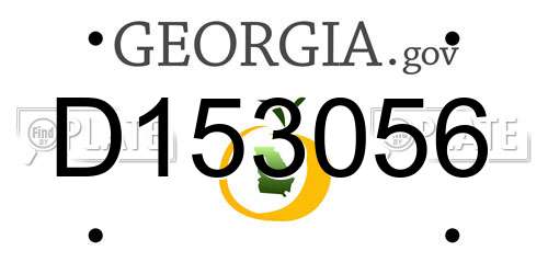 D153056 Georgia License Plate