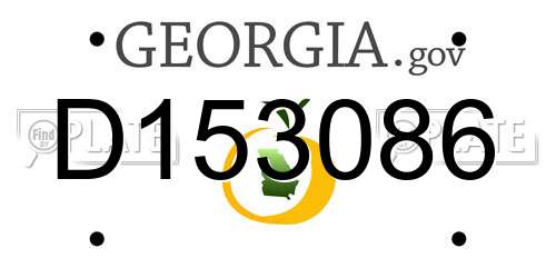 D153086 Georgia License Plate