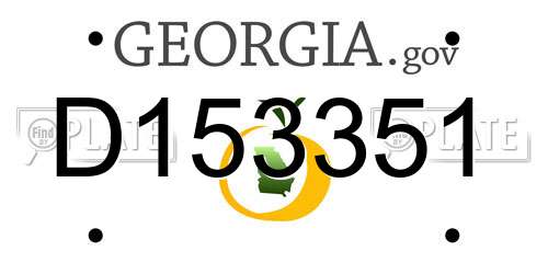 D153351 Georgia License Plate