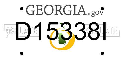 D15338I Georgia License Plate