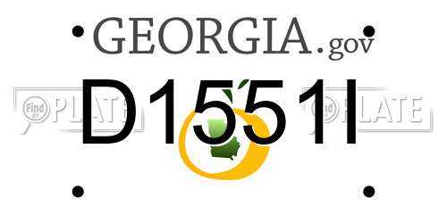 D1551I Georgia License Plate