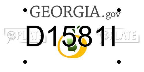 D1581I Georgia License Plate