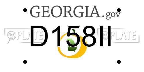 D158II Georgia License Plate