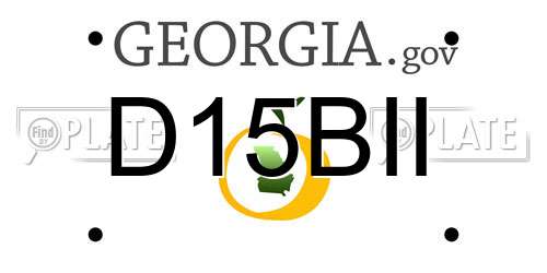 D15BII Georgia License Plate