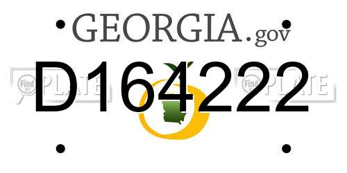 D164222 Georgia License Plate