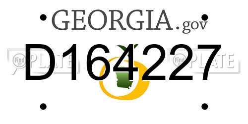 D164227 Georgia License Plate