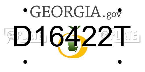 D16422T Georgia License Plate
