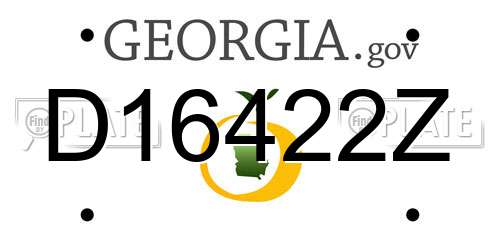 D16422Z Georgia License Plate