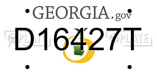 D16427T Georgia License Plate