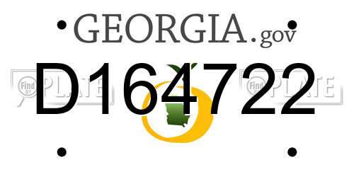 D164722 Georgia License Plate